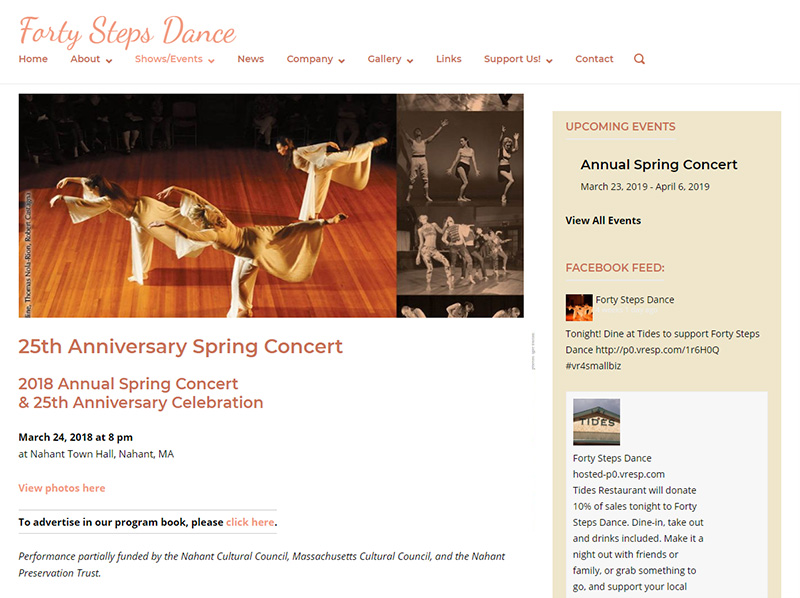 Forty Steps Dance WordPress site