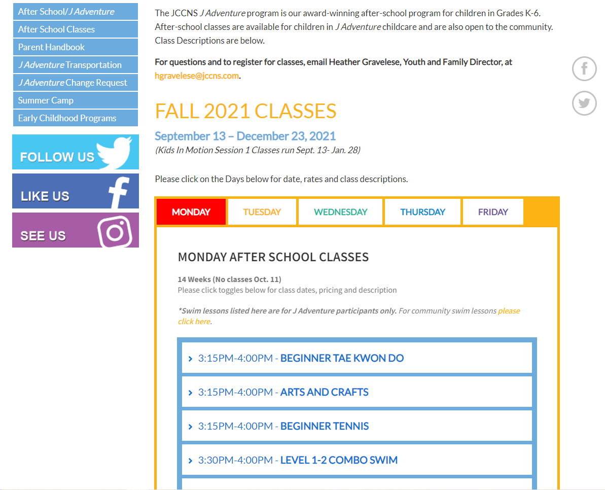 JCCNS JAdventure page